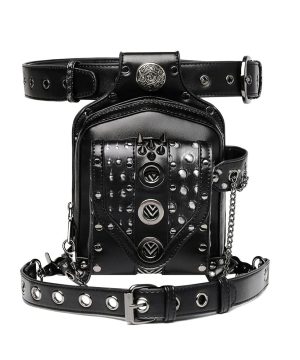Unisex Punk Nieten genagelte Gürteltasche - Gothic Shop