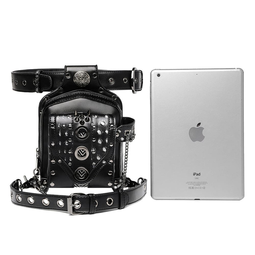 Unisex Punk Nieten genagelte Gürteltasche - Gothic Shop