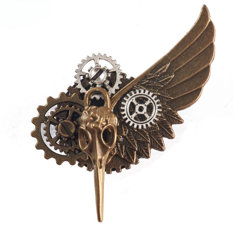 Unisex Steampunk Skull Gear Brosche - Gothic Shop