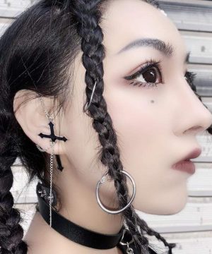 Gothic-Kreuzketten-Ohrringe für Damen - Gothic Shop
