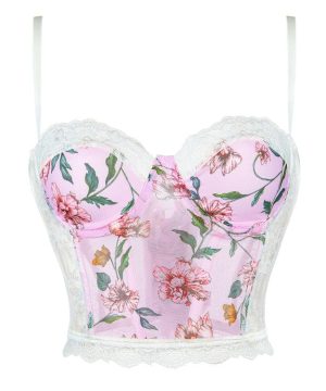 Damen-Vollbrustkorsett aus Spitze mit Gothic-Blumenmuster - Gothic Shop