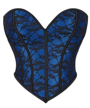 Damen-Overbust-Korsett mit Schnürung im Gothic-Stil mit Blumenmuster - Gothic Shop