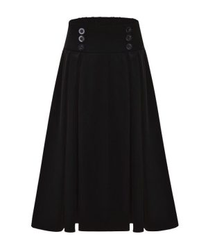 Drapierter Gothic-Rock mit hoher Taille für Damen - Gothic Shop