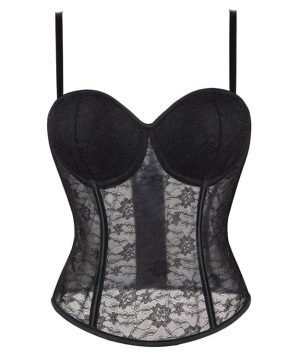 Transparentes Vollbrustkorsett aus Gothic-Spitze für Damen - Gothic Shop