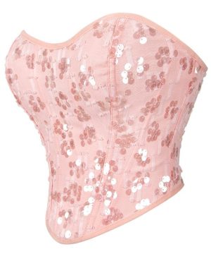 Gothic-Schnür-Überbrustkorsett für Damen mit Pailletten - Gothic Shop