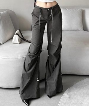 Lässige Hose mit Kordelzug für Damen im Grunge-Stil - Gothic Shop