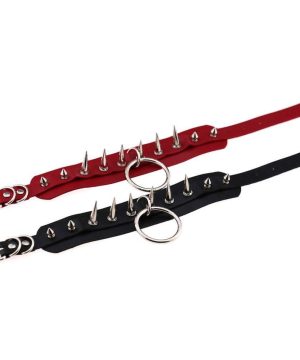 Punk-Halsreifen aus Kunstleder mit Metallnieten für Damen - Gothic Shop
