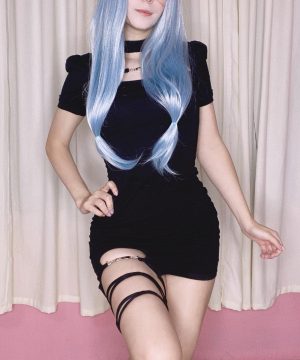 Schwarzes kleines Kleid mit Neckholder-Ausschnitt für Damen im Punk-Stil - Gothic Shop