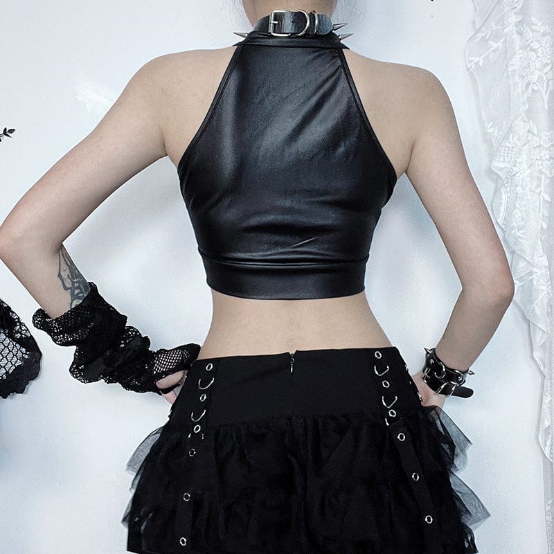 Damen-Punk-Schnür-Mesh-Buister mit Reißverschluss - Gothic Shop