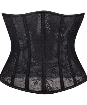 Damen-Unterbrustkorsett aus Punk-Mesh-Kunstleder - Gothic Shop