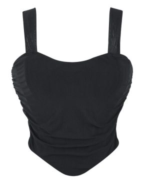 Punk-Mesh-Hosenträger-Vollbrustkorsett für Damen - Gothic Shop