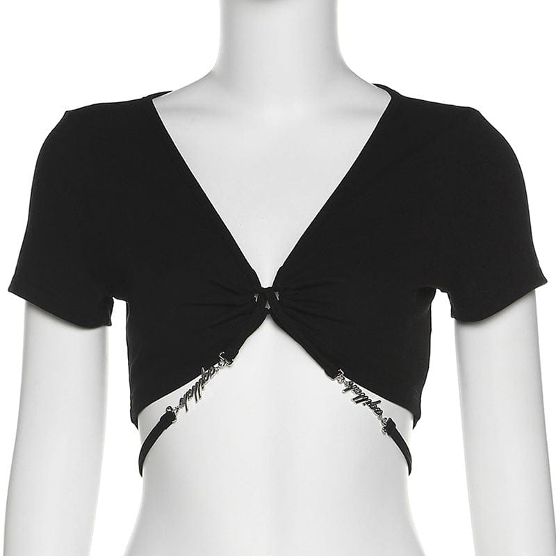 Punk-Schnürbustier für Damen mit V-Ausschnitt - Gothic Shop