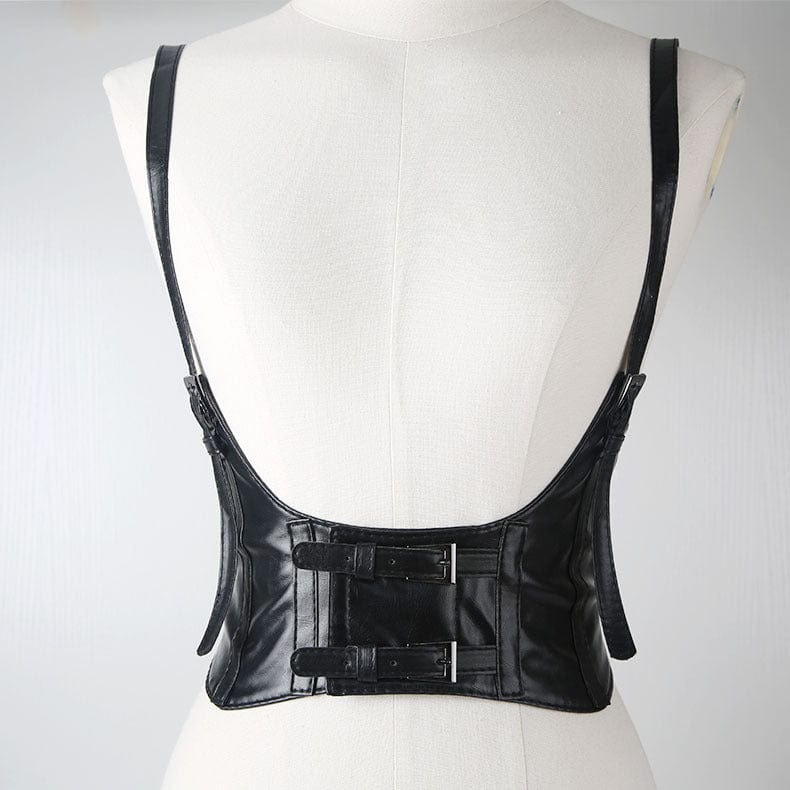 Punk-Geschirr aus Kunstleder mit Klettverschluss für Damen - Gothic Shop