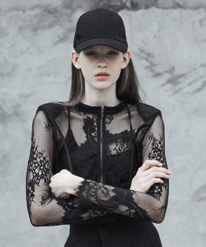Kurze Gothic-Jacken mit floraler Spitze für Damen - Gothic Shop