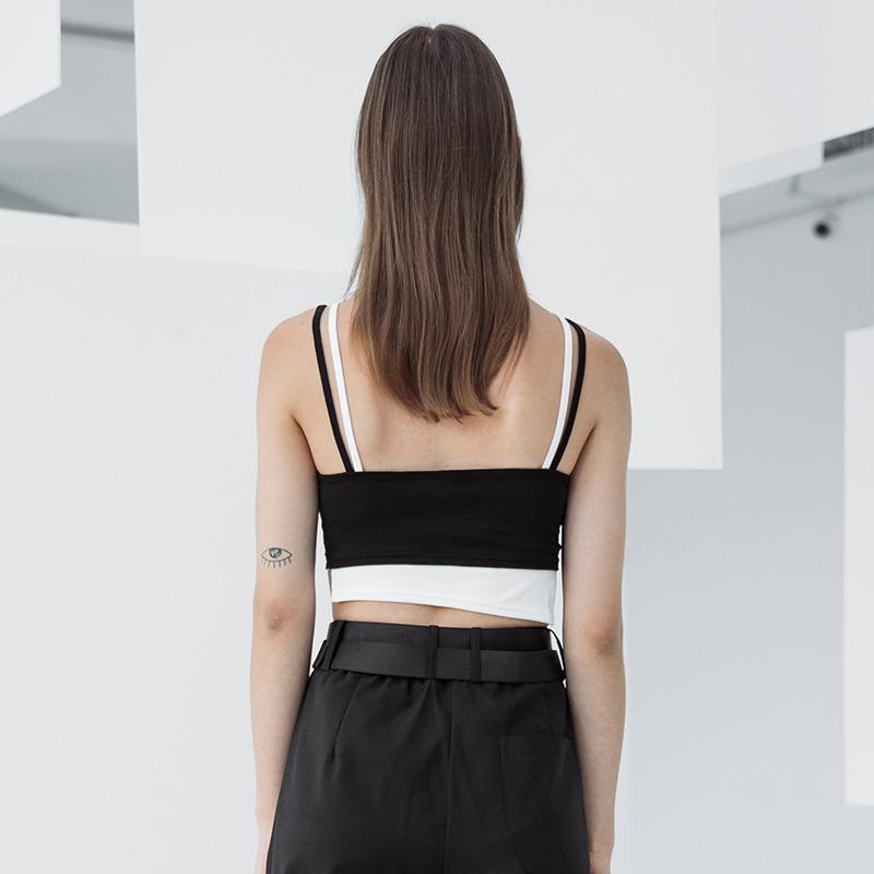 Damen-Unterhemd in Kontrastfarbe im Grunge-Stil - Gothic Shop