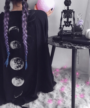Mondphasen-Punk-Umhang für Damen - Gothic Shop