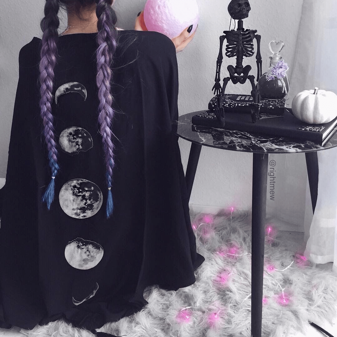 Mondphasen-Punk-Umhang für Damen - Gothic Shop