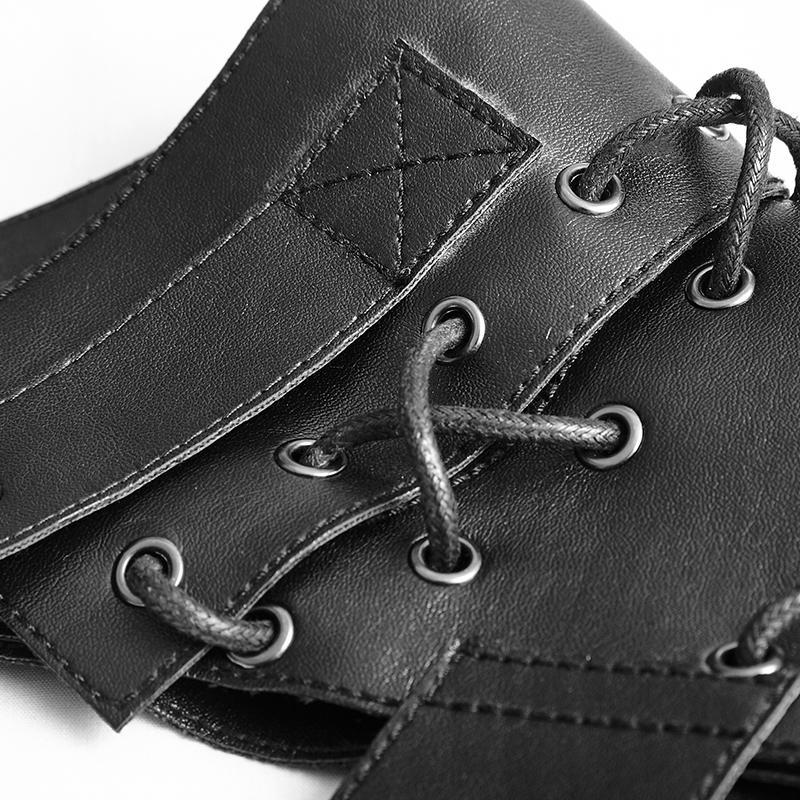 Herren-Geschirr/Halsband aus Kunstleder mit schrägen Schultergurten - Gothic Shop