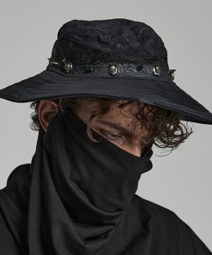 Herren-Punk-Nietenhut im Used-Look - Gothic Shop