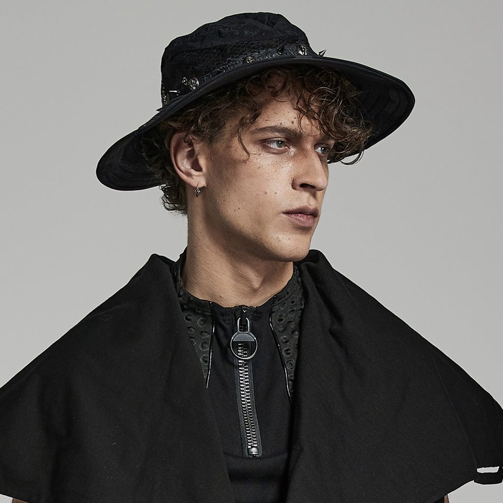 Herren-Punk-Nietenhut im Used-Look - Gothic Shop