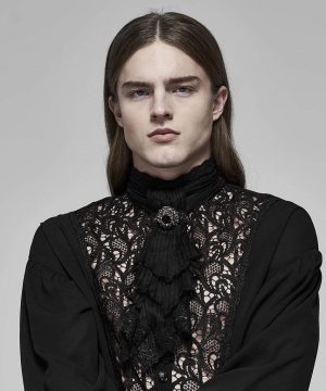 Herren Vintage Wunderschöner Edelstein-Spitzenschal - Gothic Shop