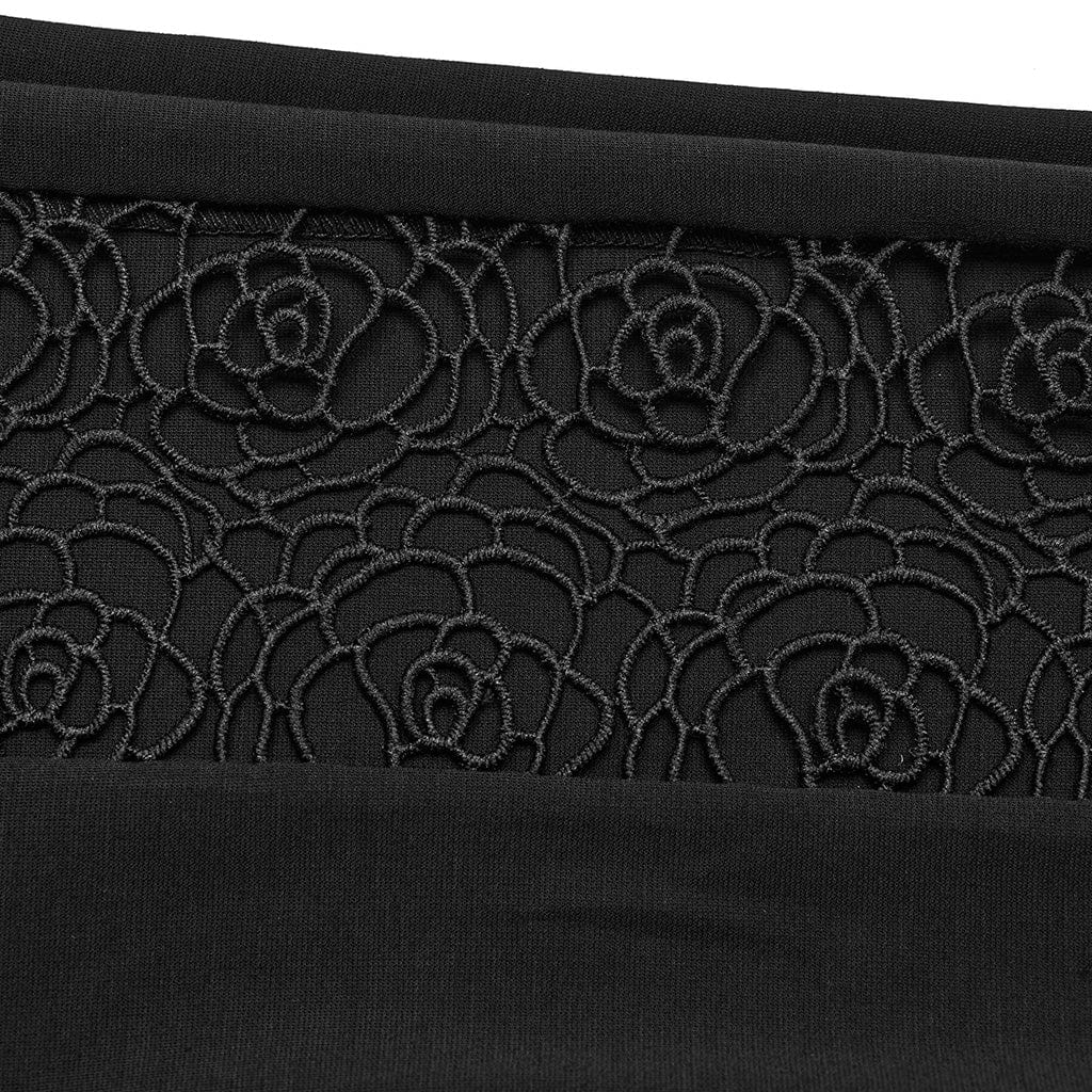 Damen-Gothic-Leggings mit floralem Ausschnitt - Gothic Shop