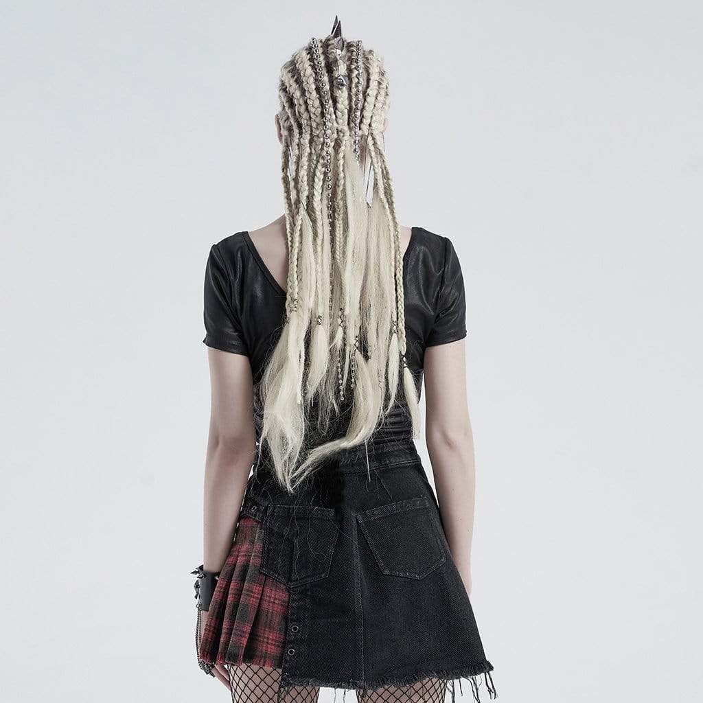 Damen-Crop-Tops mit durchsichtigem Netzstoff im Gothic-Stil mit Herzmuster - Gothic Shop