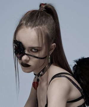 Gothic-Herzschädel-Spitzenmaske für Damen - Gothic Shop