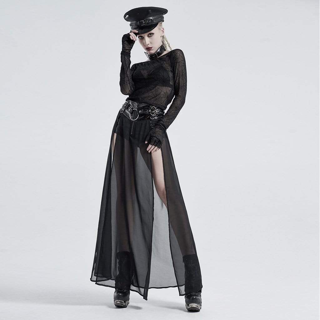 Schulterfreie Gothic-Spinnennetz-Crop-Tops für Damen - Gothic Shop