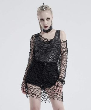 Gothic Pure Color Net Shrug-Pullover für Damen - Gothic Shop