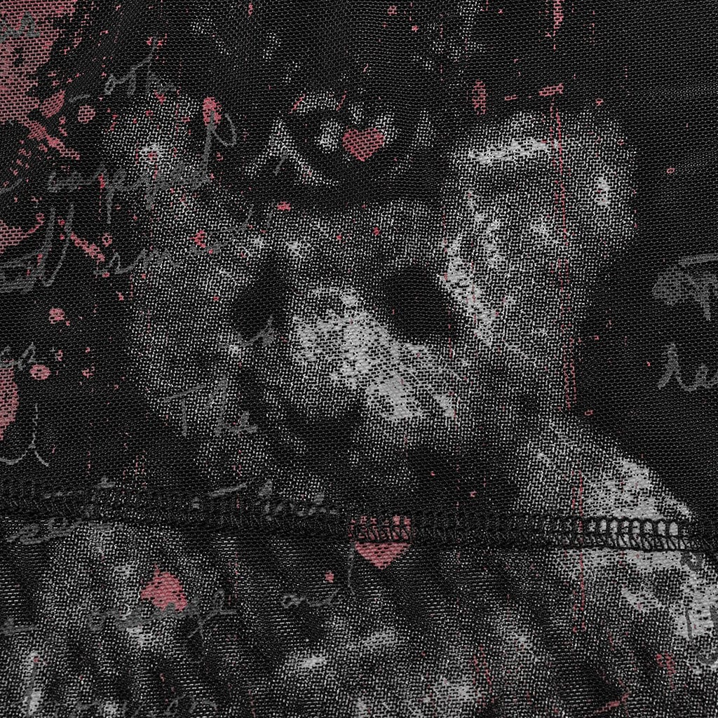 Damen-Tanktop aus Mesh mit Grunge-Bär-Print - Gothic Shop