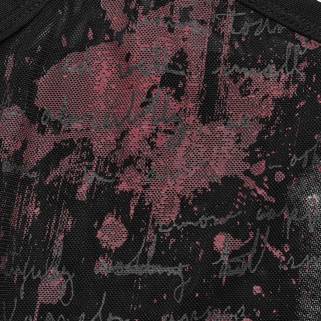 Damen-Tanktop aus Mesh mit Grunge-Bär-Print - Gothic Shop