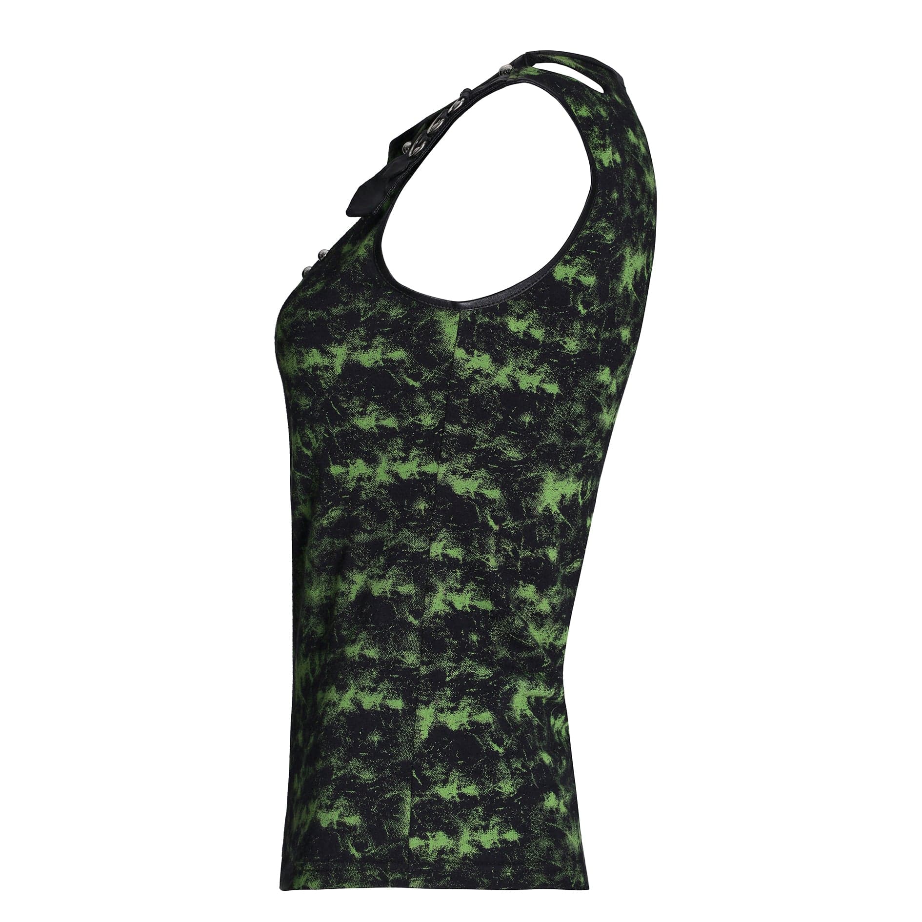 Damen-Tanktop mit Batikmuster und Ausschnitten im Grunge-Stil - Gothic Shop