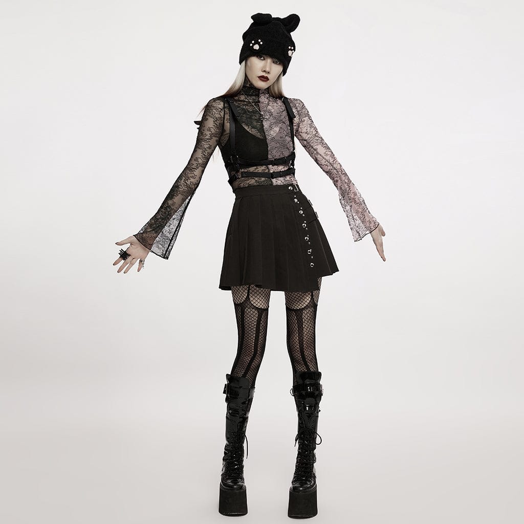 Damen-Körpergeschirr aus Kunstleder mit Flügeln im Pastell-Gothic-Stil - Gothic Shop