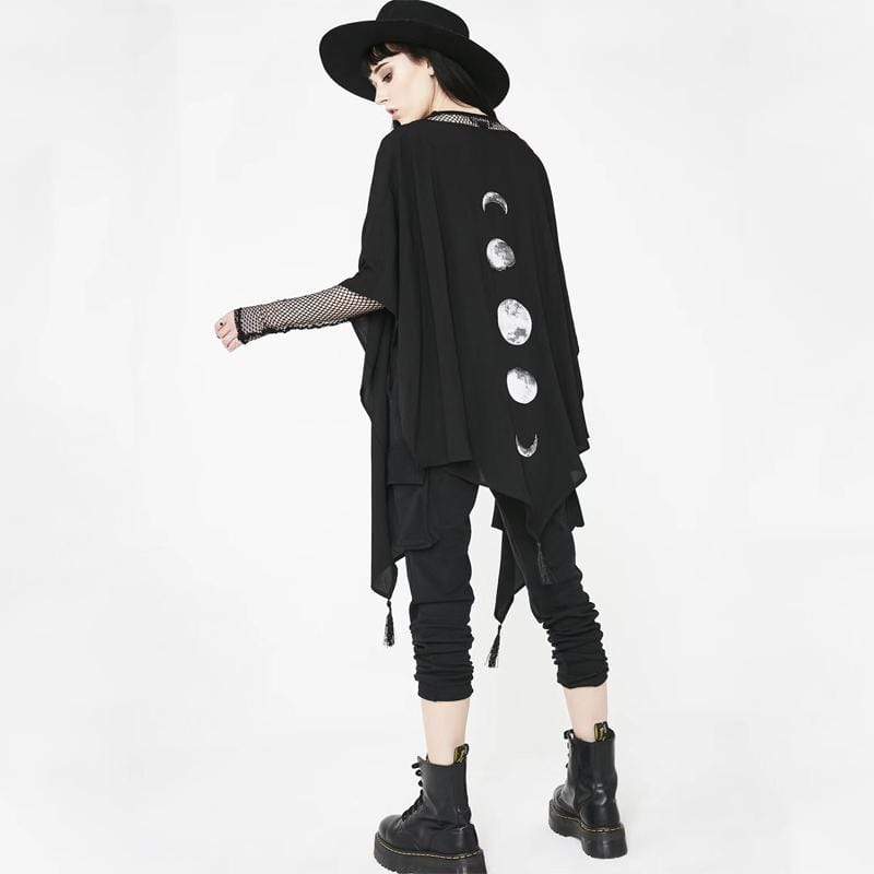 Mondphasen-Punk-Umhang für Damen - Gothic Shop