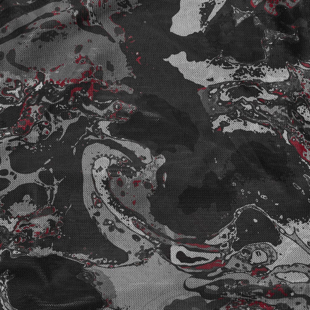 Damen-Tanktop mit Punk-Schnalle, Öse, Neckholder, Schwarz-Rot - Gothic Shop