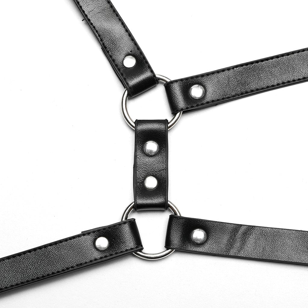 Neckholder-Körpergeschirr mit Punk-Schnalle für Damen - Gothic Shop