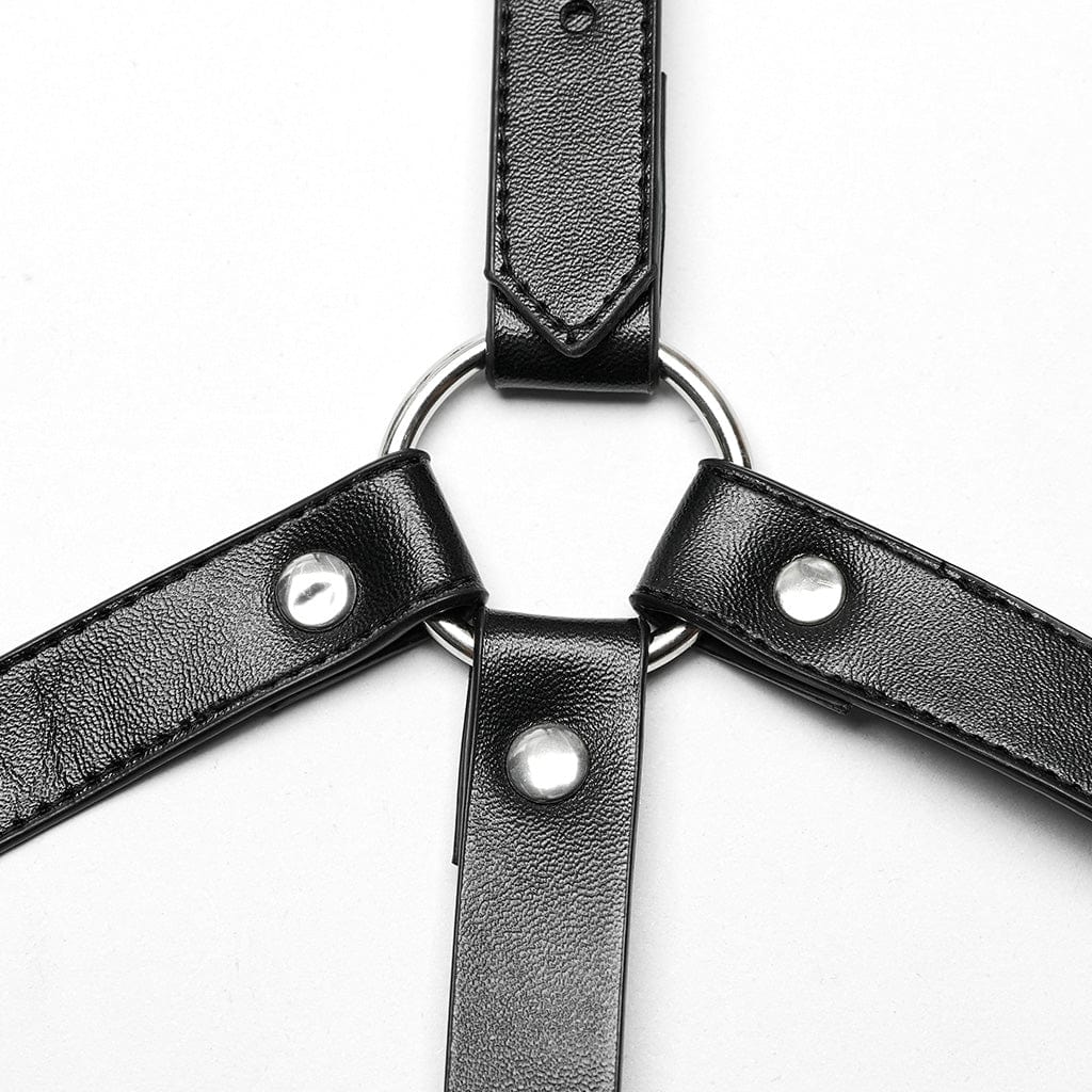 Neckholder-Körpergeschirr mit Punk-Schnalle für Damen - Gothic Shop