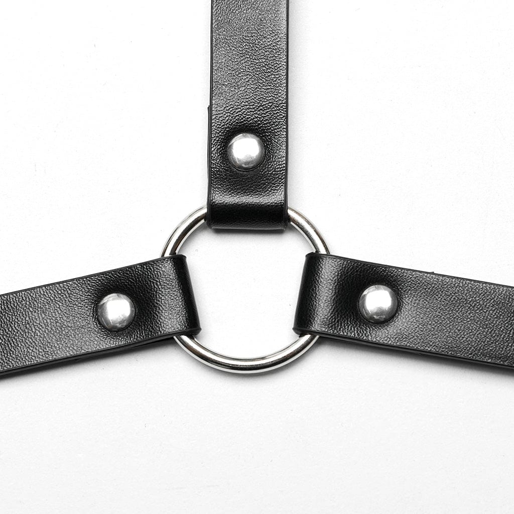 Neckholder-Körpergeschirr mit Punk-Schnalle für Damen - Gothic Shop