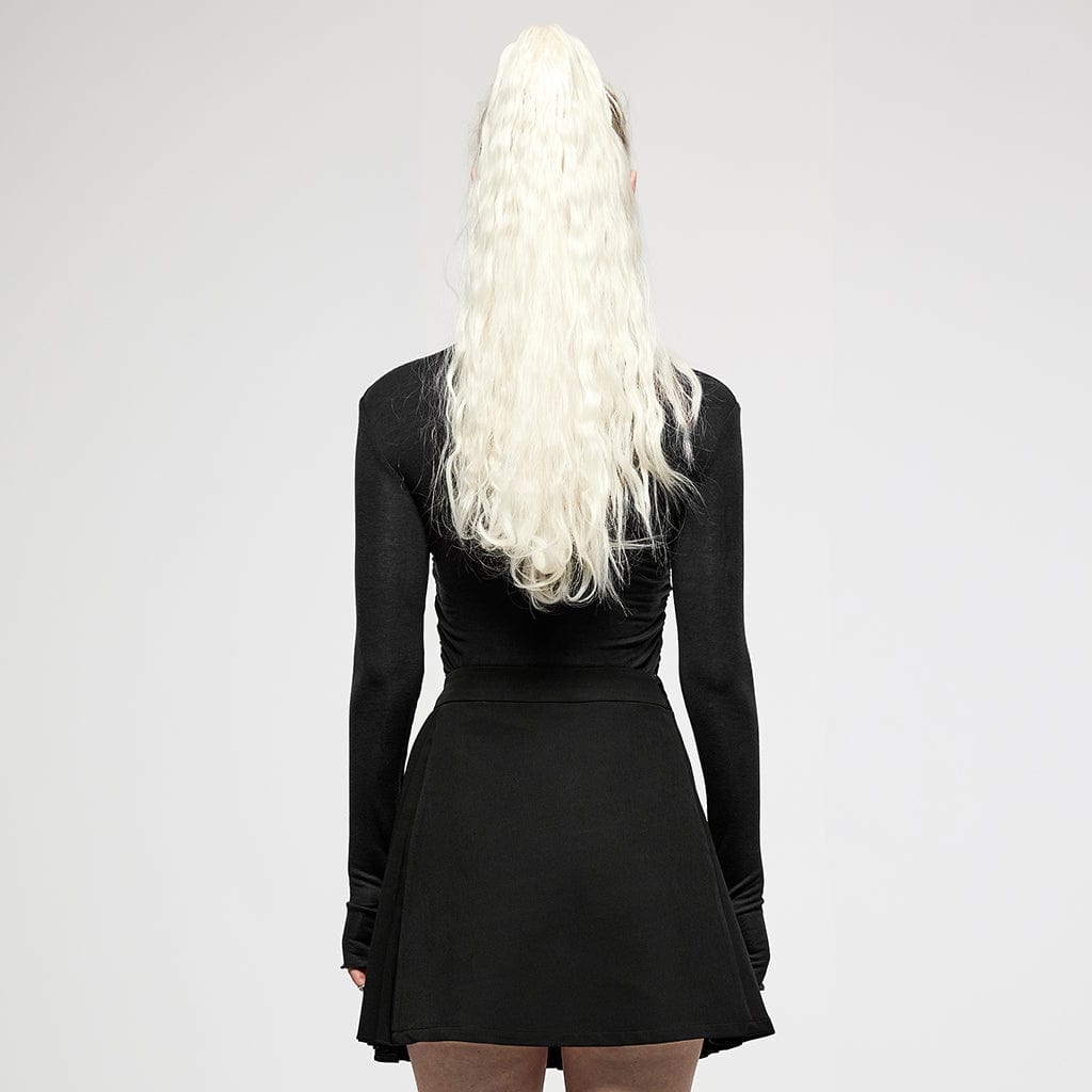 Damen-Punk-Hemd mit Schmetterlingsknoten und hohem Kragen und langen Ärmeln - Gothic Shop