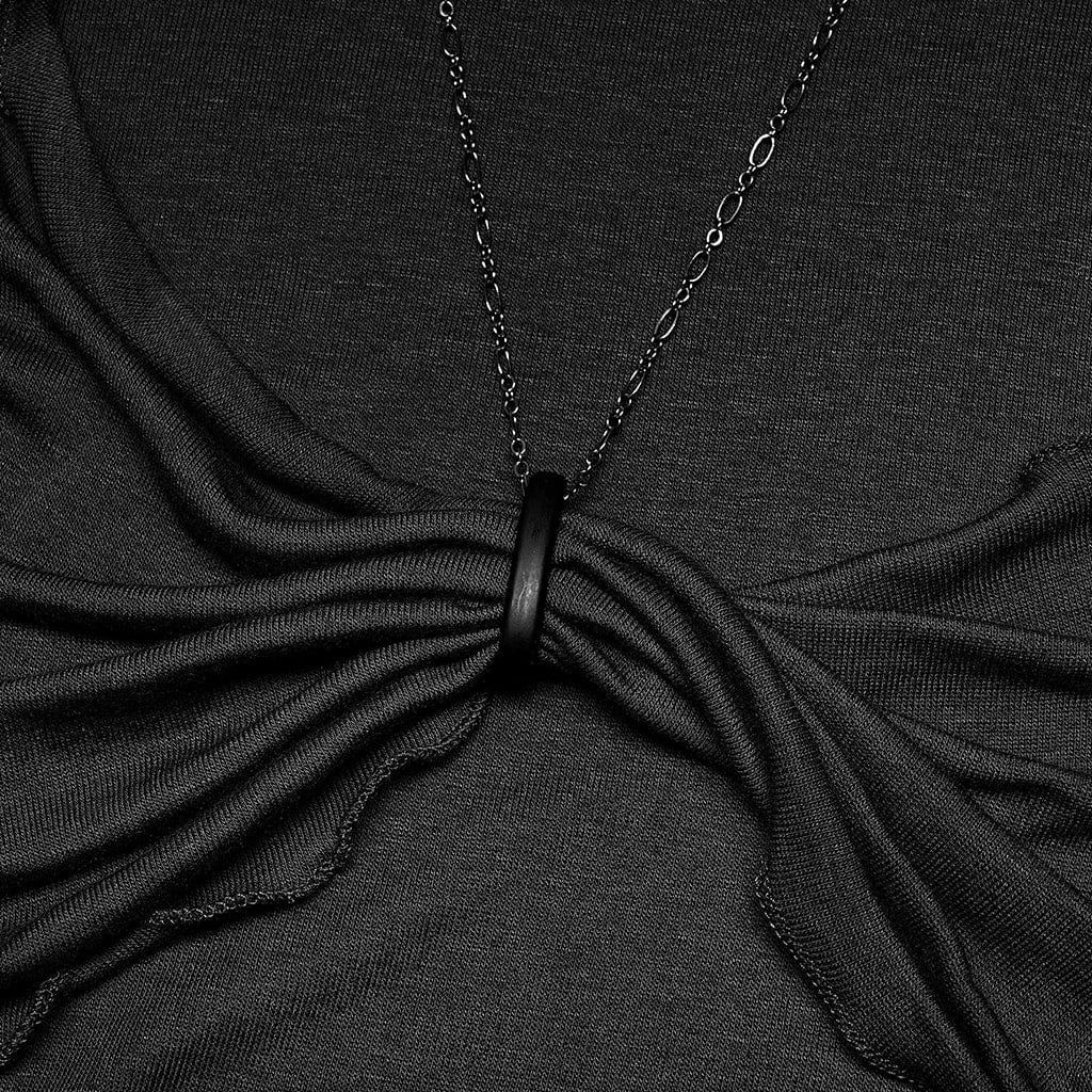 Damen-Punk-Hemd mit Schmetterlingsknoten und hohem Kragen und langen Ärmeln - Gothic Shop