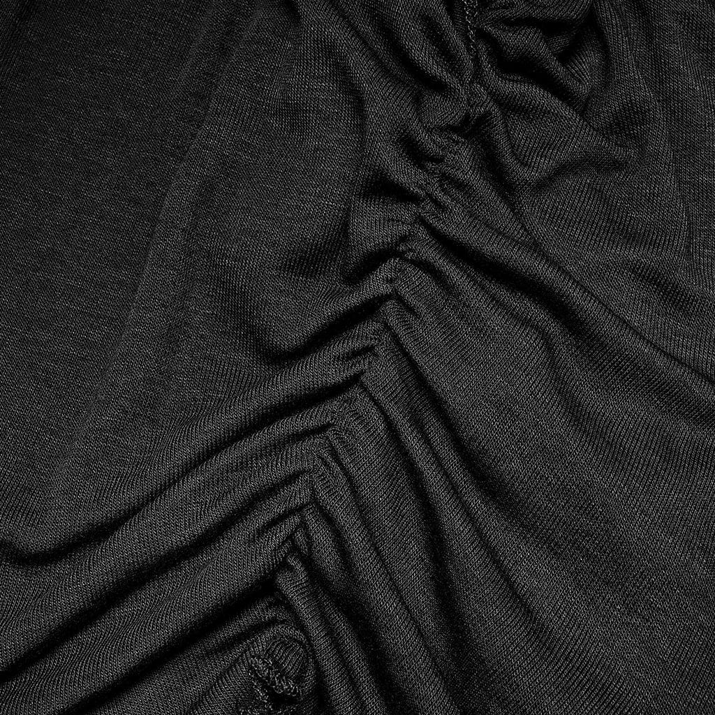 Damen-Punk-Hemd mit Schmetterlingsknoten und hohem Kragen und langen Ärmeln - Gothic Shop