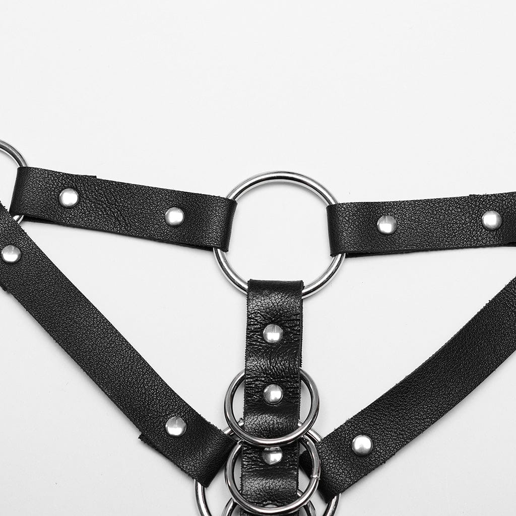 Punk-Doppelschulter-Geschirr aus Kunstleder für Damen - Gothic Shop