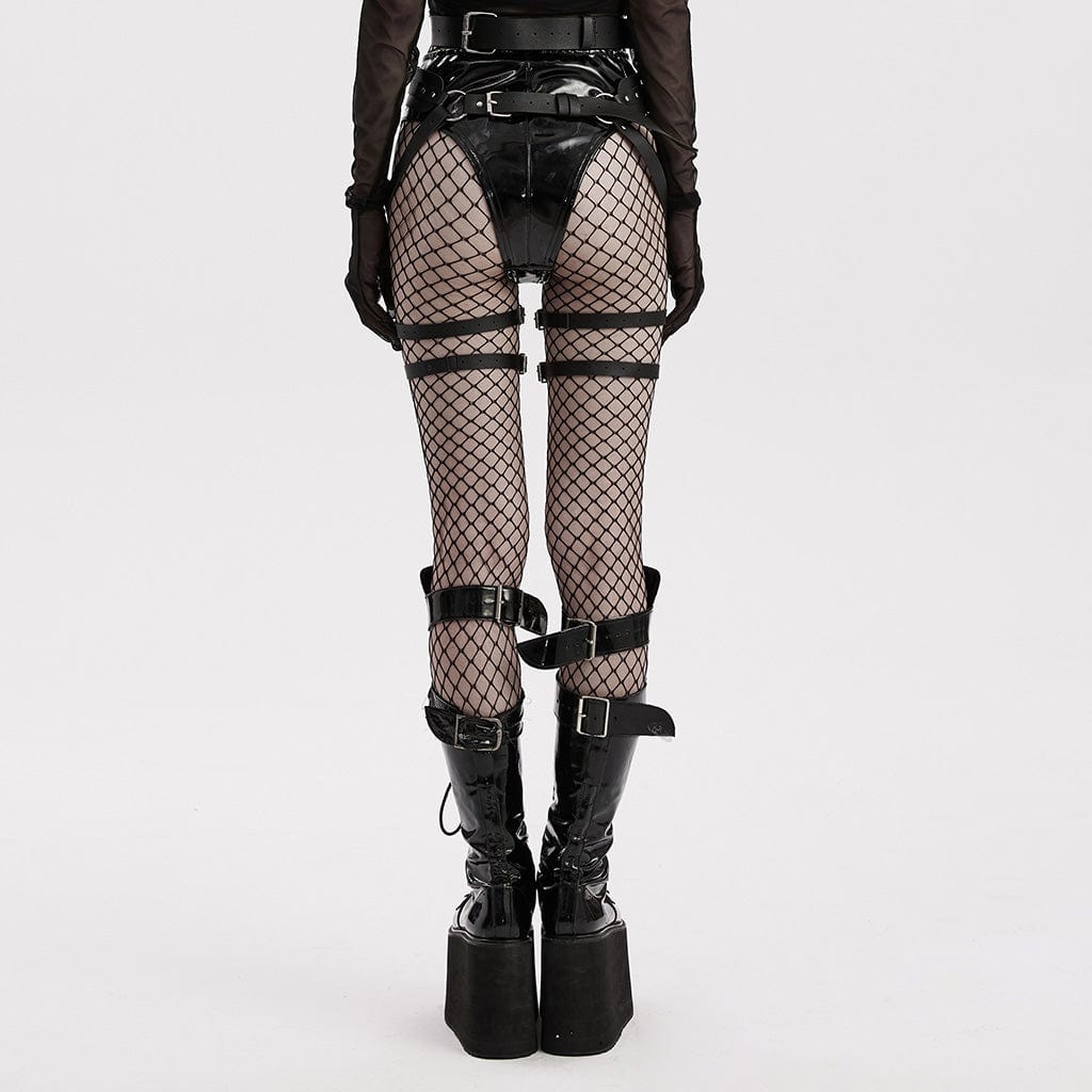 Punk-Taillen- und Beingeschirr aus Kunstleder für Damen - Gothic Shop