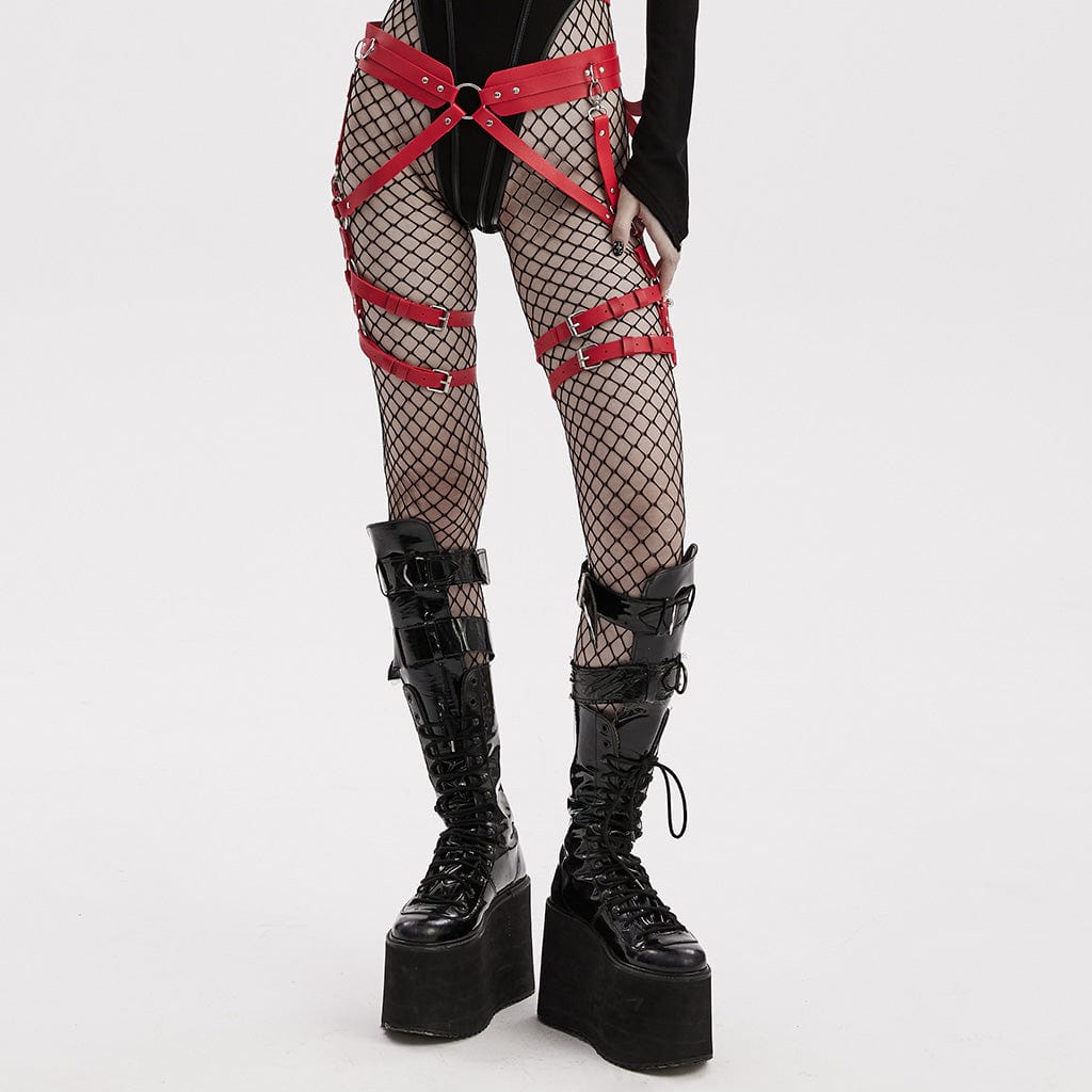 Punk-Taillen- und Beingeschirr aus Kunstleder für Damen - Gothic Shop