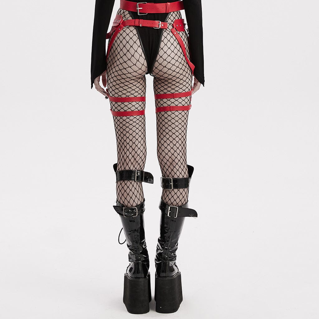 Punk-Taillen- und Beingeschirr aus Kunstleder für Damen - Gothic Shop