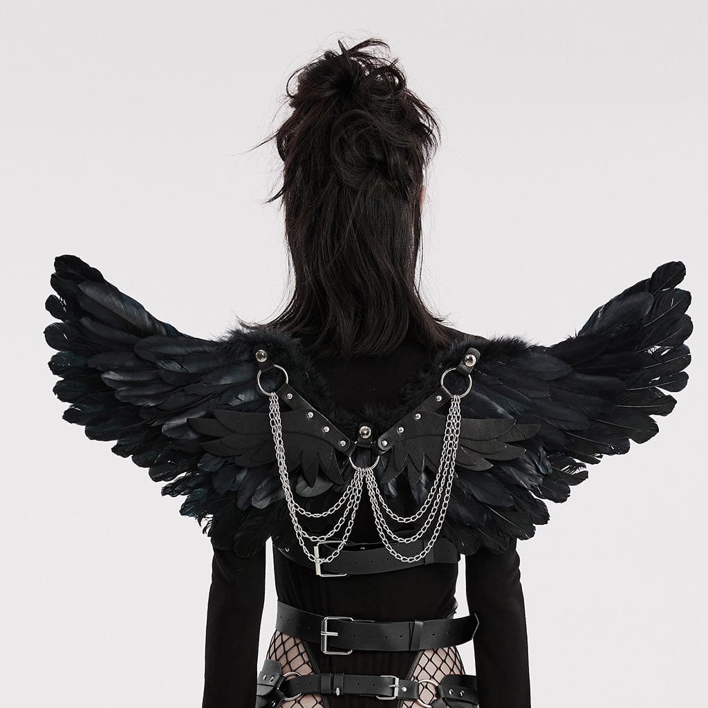 Punk-Federflügel-Geschirr für Damen - Gothic Shop