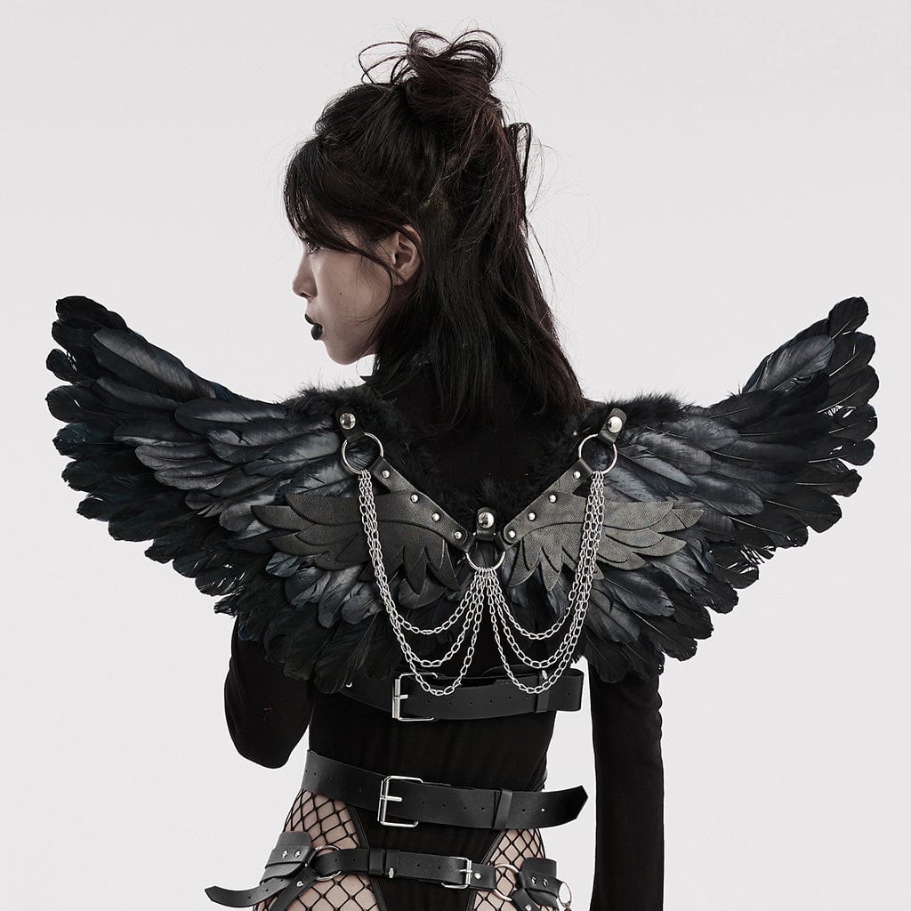 Punk-Federflügel-Geschirr für Damen - Gothic Shop