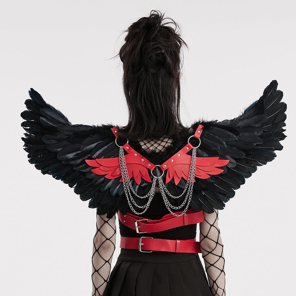 Punk-Federflügel-Geschirr für Damen - Gothic Shop