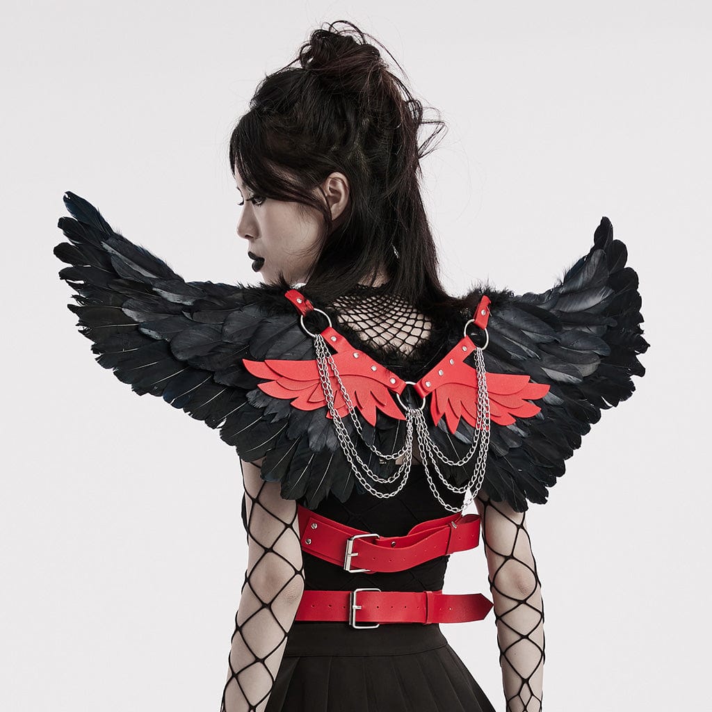 Punk-Federflügel-Geschirr für Damen - Gothic Shop